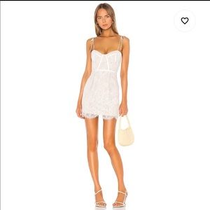 White Lace Overlay Superdown Mini Dress